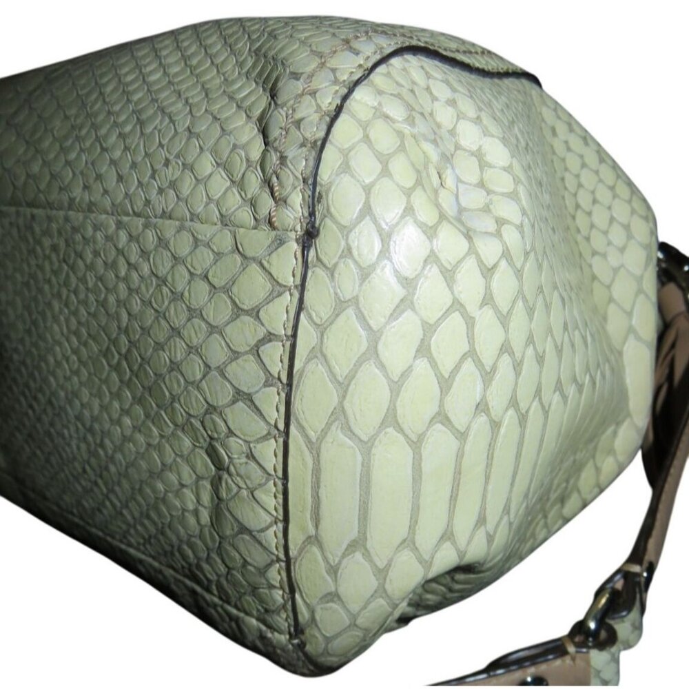 Coach Park Exotic Python Leather Flap Turnlock Crossbody Handbag 24392 In Cream - Picture 10 of 13